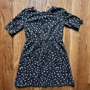Old Navy Half Length Sleeve Leopard Print Dress, Girls Size 8